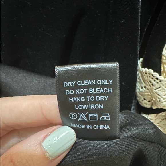 Tuckernuck Velvet Black Dress with Lace Trim in Size XS NWT - Picture 5 of 6